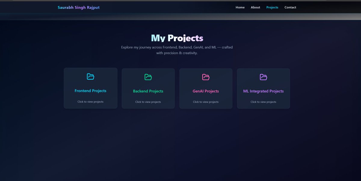 SaurabhSin15850's tweet image. Started revising frontend for interviews…
ended up rebuilding my portfolio 😄
This time — React + shadcn/ui + Framer Motion 🚀
Finishing in 2 weeks — any tips welcome!
#ReactJS #WebDev #BuildInPublic
Still tuning the mobile responsiveness — so laptop view might look a bit off
