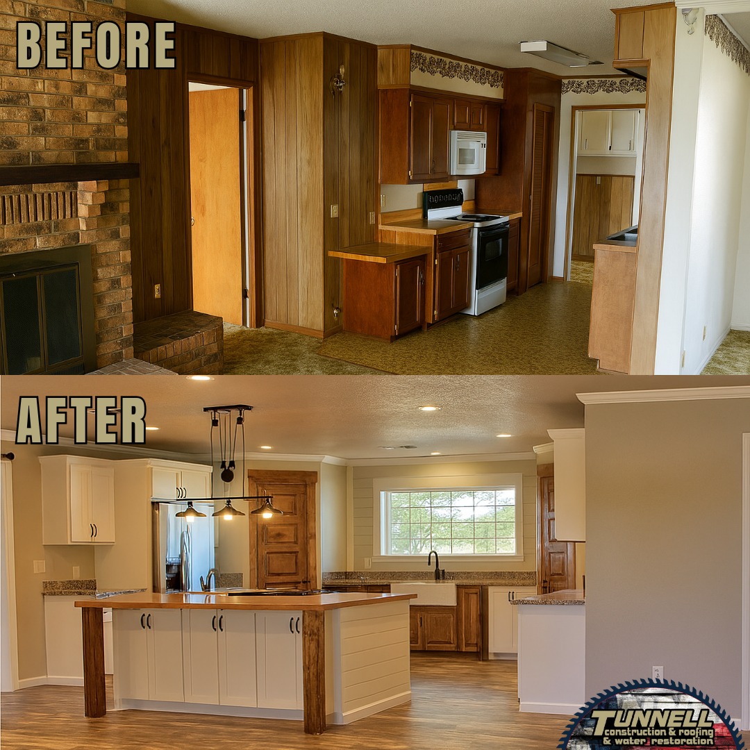 TunnellCo's tweet image. Talk about a glow-up! ✨
We turned a tired, gloomy kitchen into a light, open space that shines with style and function.
📞 833-886-6355
🔗 Let’s plan your dream kitchen: bit.ly/TunnellConstru…
#BeforeAndAfter #HomeRemodel #KitchenMakeover #TunnellConstruction