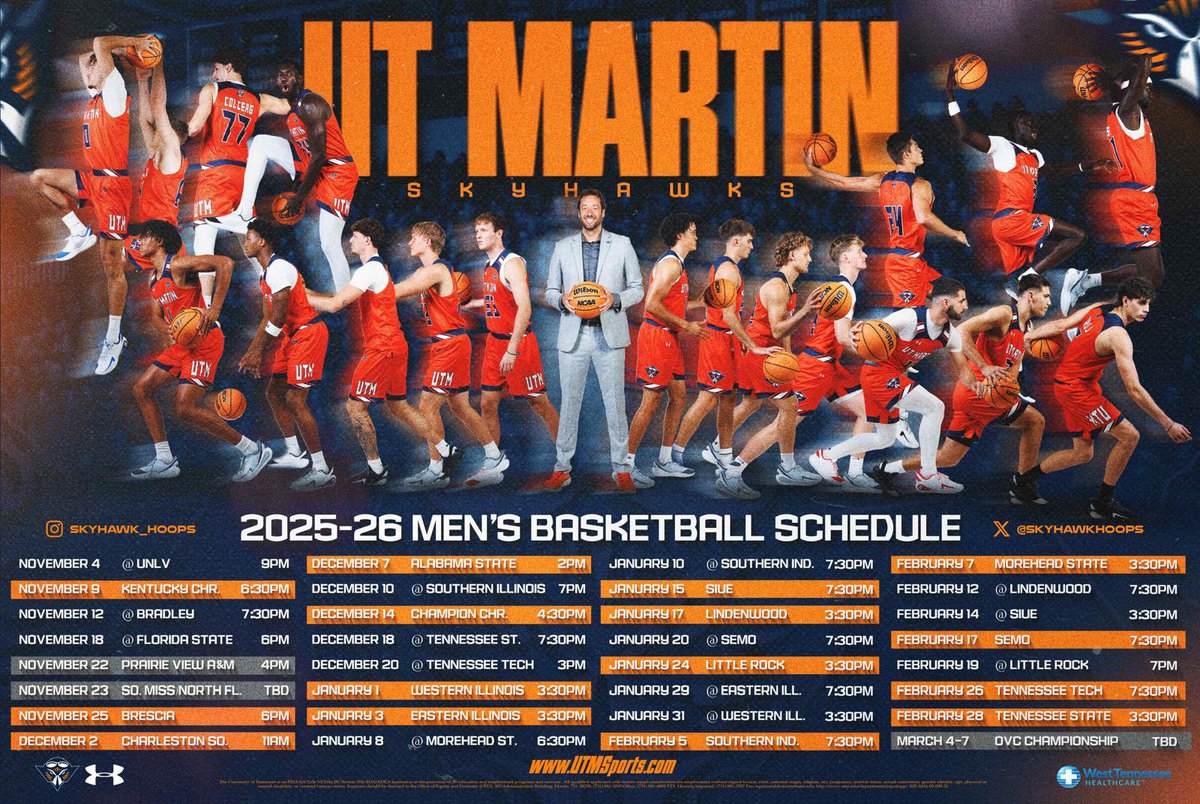 2025-26 Schedule Poster is released!!!!! BIG TIME poster for a big time season ahead!!! Sooooo excited about this team!!!! 🧡💙🧡🏆