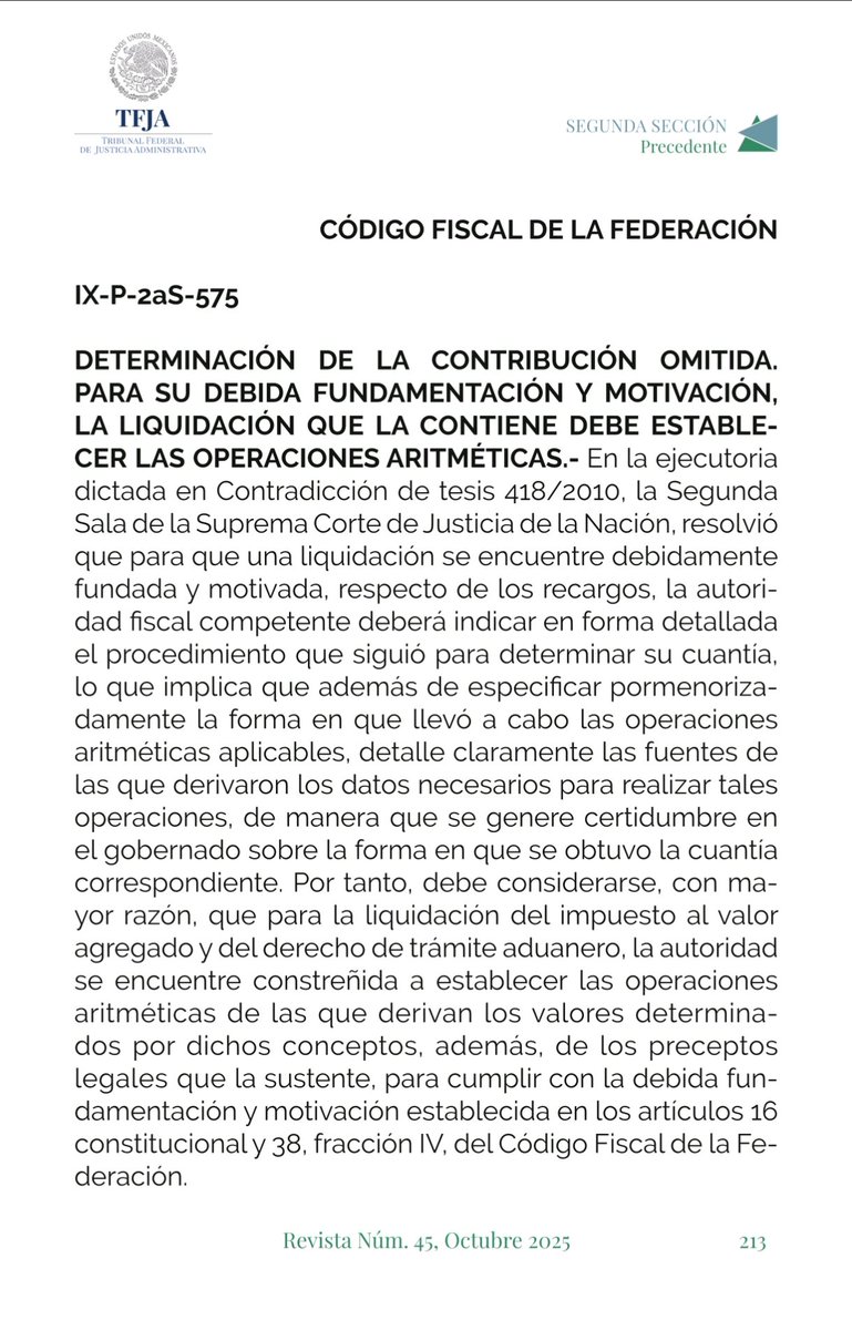 erik_ortuno's tweet photo. 🧮 Cuando los números no cuadran, tampoco la justicia.

¿Cuántas veces has recibido un crédito #Fiscal con cifras que nadie explica? 🤔

El #TFJA recordó que toda determinación debe mostrar las operaciones aritméticas que sustentan el monto.
Si no lo hace, puede declararse nula por falta de fundamentación y motivación ⚖️

📘 Revista del TFJA, octubre 2025

A veces, una buena defensa comienza entendiendo los números.
💼 Si enfrentas un crédito fiscal confuso, puedo ayudarte a revisarlo con enfoque técnico y legal.

#Contribuciones #DerechoFiscal #ContadoresMX #SAT #JusticiaFiscal #Impuestos