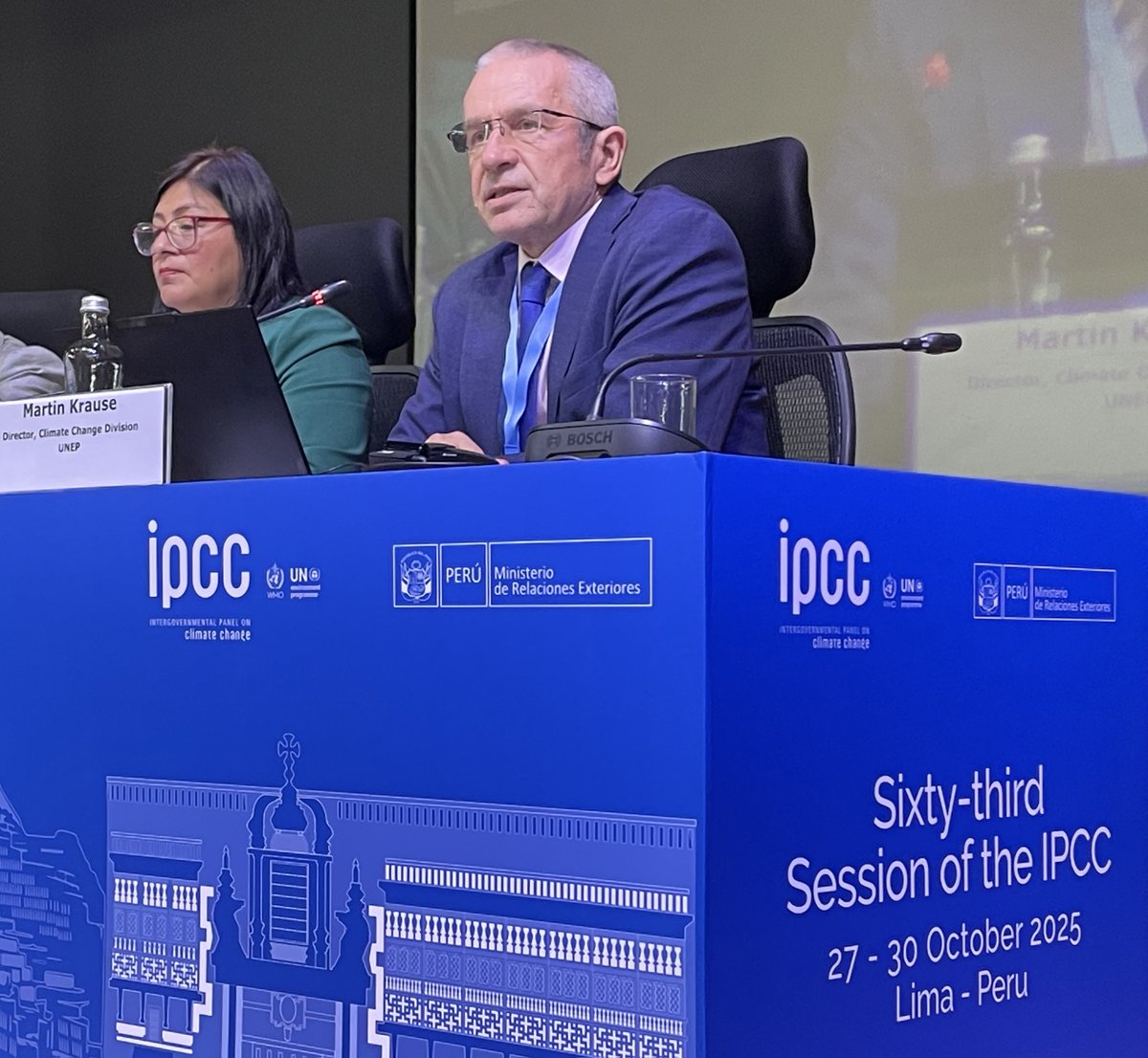 At the opening of IPCC's 63rd Plenary in Lima, <a href="/UNEP/">UN Environment Programme</a>'s Martin Krause emphasized the continuing collaboration between UNEP, <a href="/WMO/">World Meteorological Organization</a> &amp; IPCC to "ensure that science guides ambition, accountability &amp; action in our shared response to the climate crisis.

🔗 bit.ly/48Qx3AG