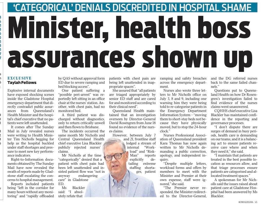 MinhKular's tweet image. Trouble in QHealth 🤔 the Lawyer should go ... #qldpol #auspol