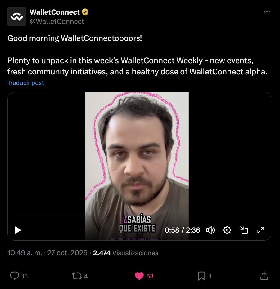 Today I got a shoutout in WalletConnect’s weekly recap on their X account (322k followers!!!)

It was for the video I made about them a few weeks ago.

They even sent me some tokens as a thank-you.

As a small creator, all you have to do is show up every day.

Keep adding value