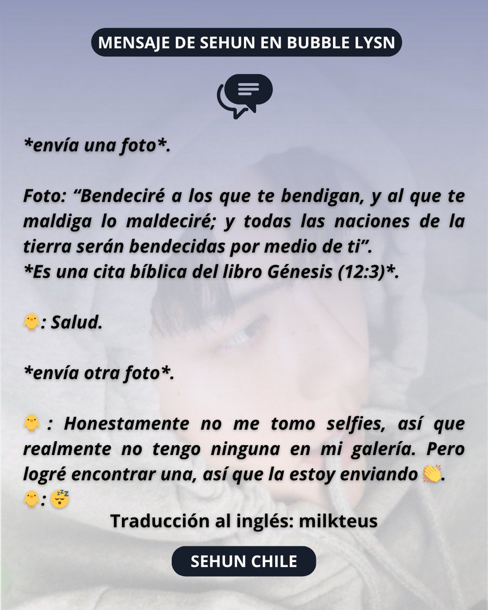 SeHunChile's tweet image. 251027 Actualización de #SEHUN en Bubble, mediante la aplicación de LYSN.

© Bubble LYSN 

#WeAreOneEXO #EXO #엑소 #EXO_SC #오세훈 #吳世勛 #セフン