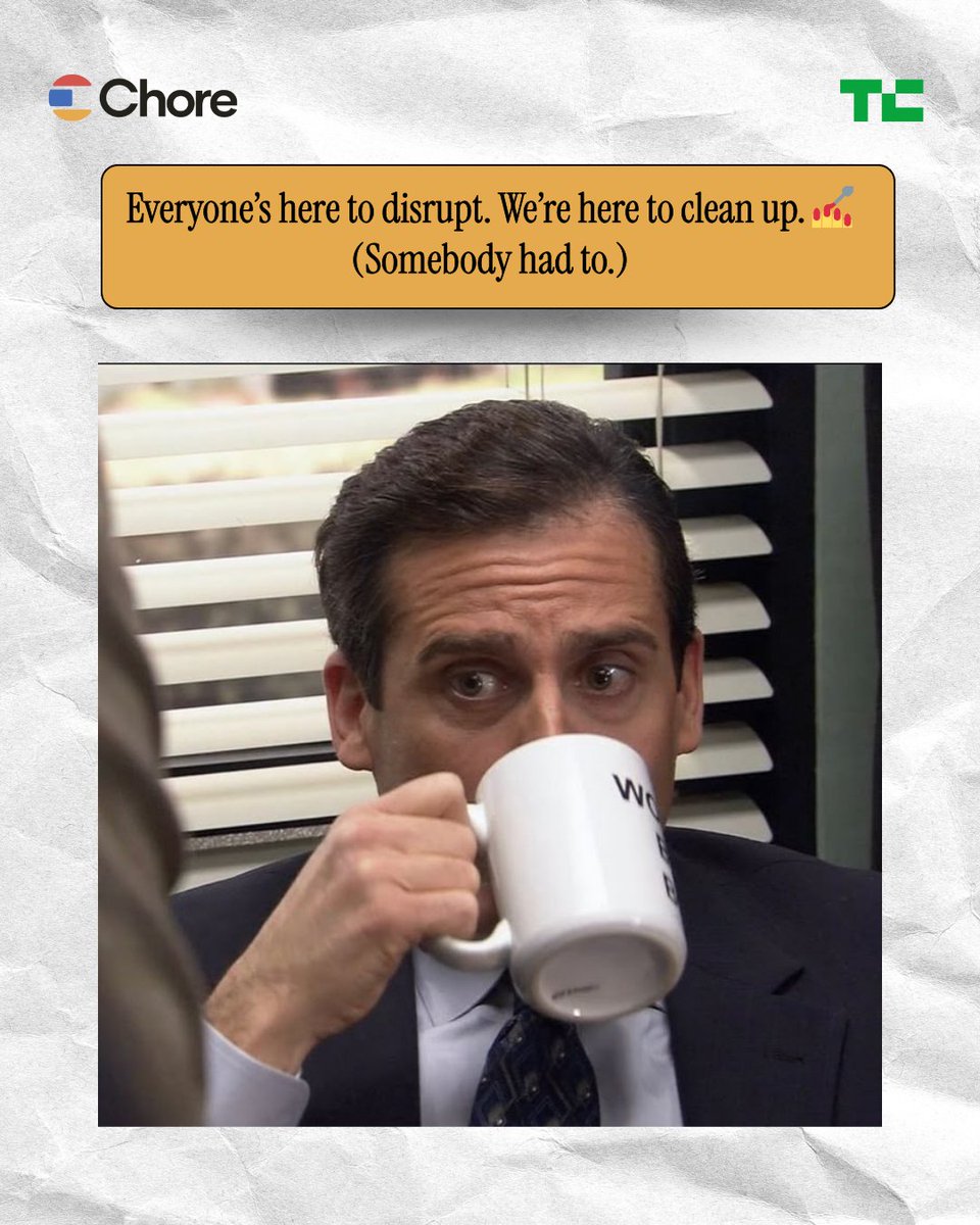 HireChore's tweet image. Everyone’s pitching the next big thing.
We’re just making sure it doesn’t collapse under HR paperwork and missed payroll. 🫠
TechCrunch Disrupt, Day 1:
☕ Founders caffeinated.
💸 Investors circling.
📊 Spreadsheets crying.
Don’t worry we brought the mop. 🧹
#TechCrunchDisrupt