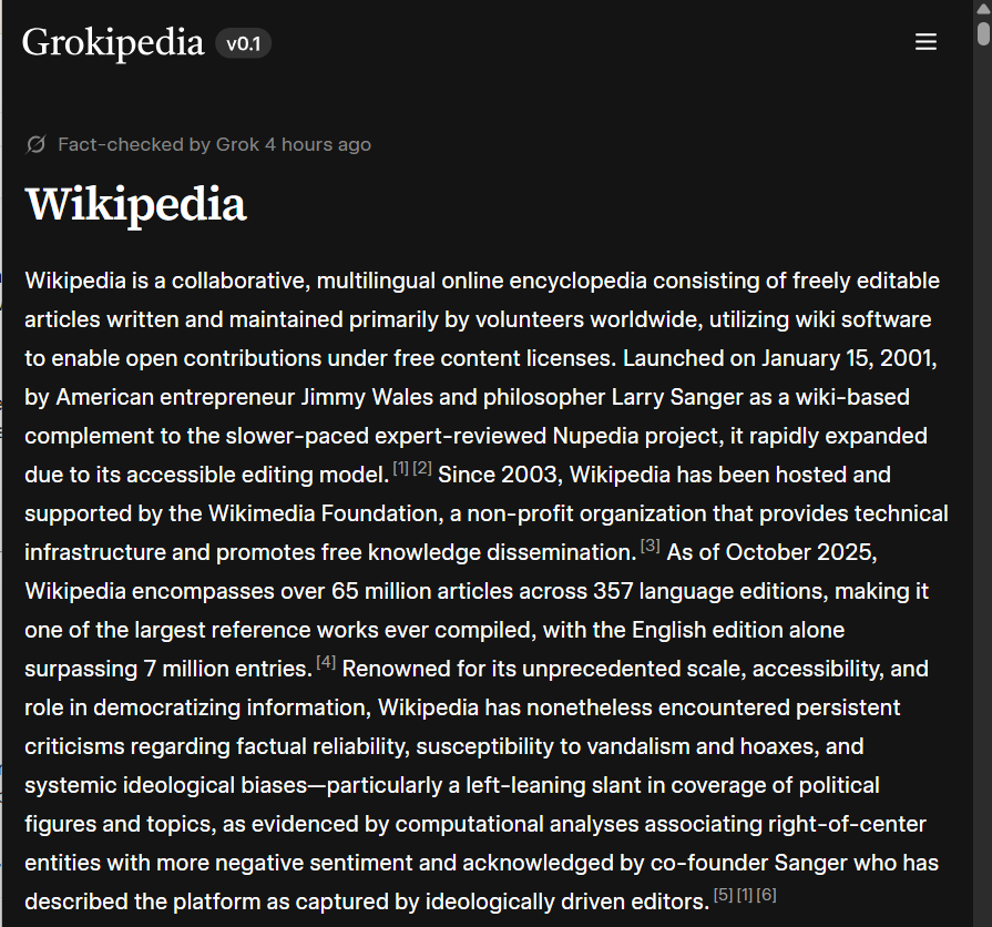 y1ssh's tweet image. Wikipedia on Grokipedia