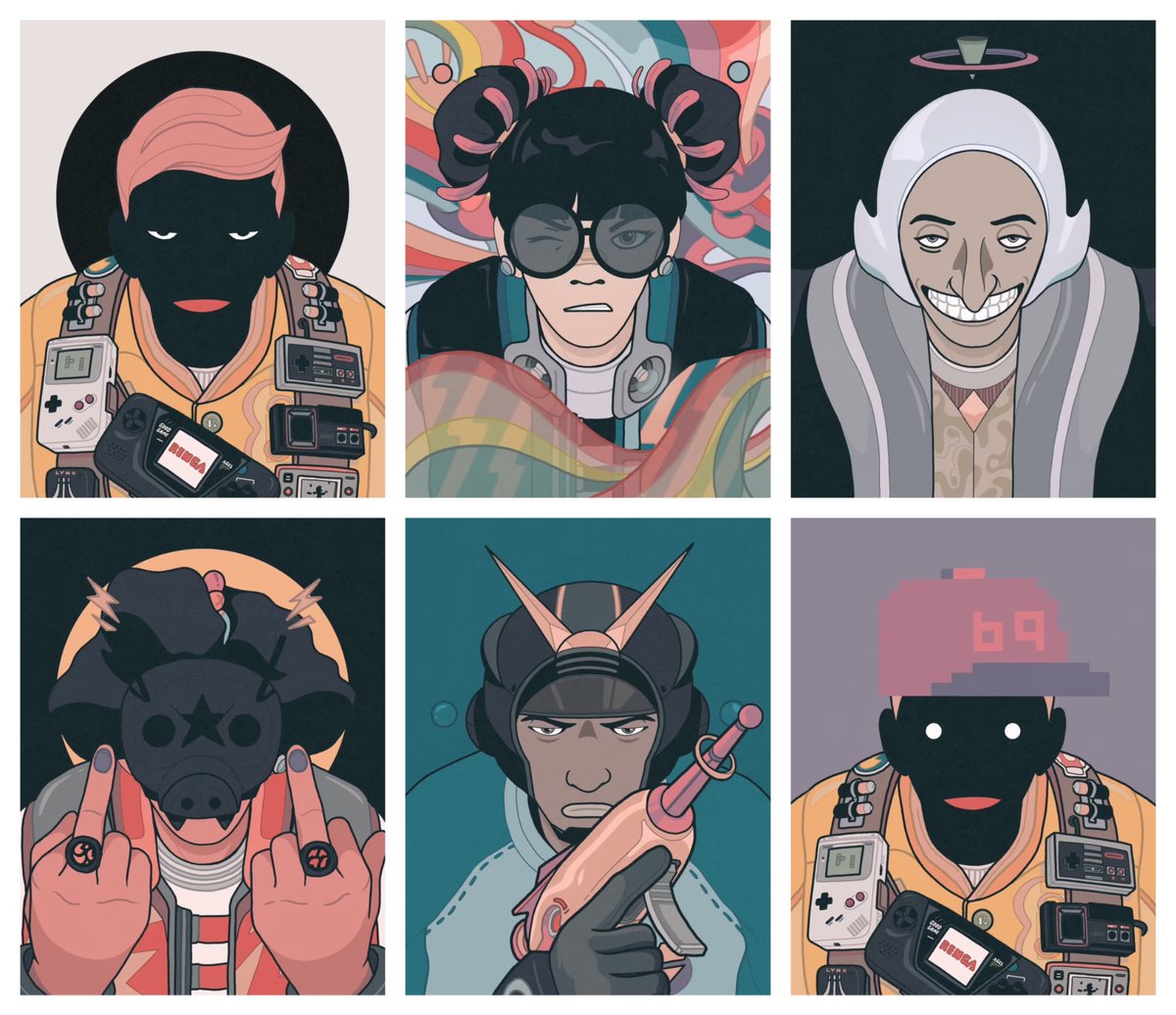 Had the most incredible time doing a communal <a href="/RENGA_inc/">RENGA</a> black box burn! (Congrats <a href="/heiheifatfatla/">heiheifatfatla in RENGA</a> <a href="/fabianmllr/">fabianmllr.eth ⛩️ 🍌</a> <a href="/bored_btc/">₿ored.btc</a> <a href="/n175f15ch/">nilsfisch.eth 🍌 🦍 ❚ ❚ ⛩️</a> <a href="/0xPleb/">Pleb</a> <a href="/lazyouncle/">lazyyyouncle🏴‍☠️🍌⛩️ ❤️ Memecoin</a> 💕)

Shout out to my ride or die <a href="/m0bius_eth/">m0bius ⬛️</a> &amp; the artist himself: <a href="/DirtyRobotWorks/">DirtyRobot ⬛️</a>!

Here were the characters revealed today: