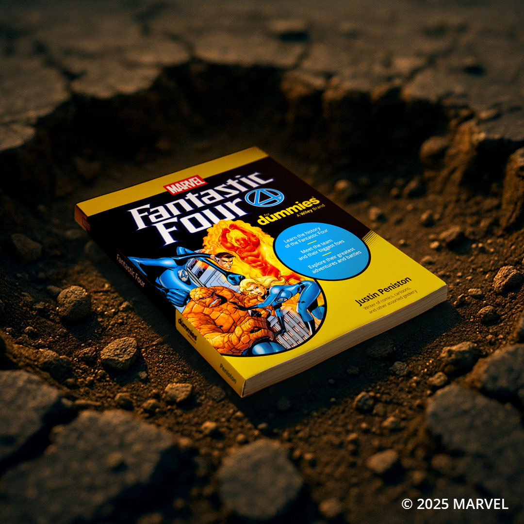 Cooleach's tweet image. Это не прикол и не проделки нейросети. Оказалось, что в серии «Для чайников» за последний год вышло несколько книг, помогающих разобраться в хитросплетениях вселенной Marvel.