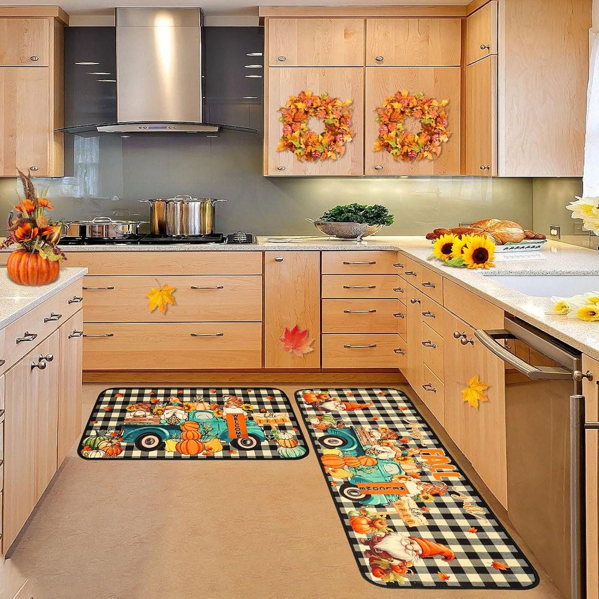 potiron❤︎ Amazon.com: Aldopein Colorful Cute Flower Bathroom Kitchen