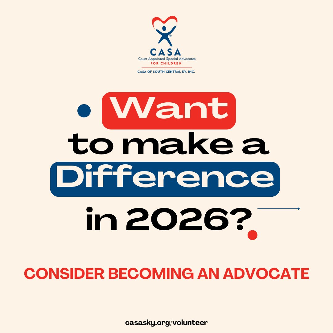 📆 2026 will be here soon!

Want to make a difference next year? Consider becoming a CASA volunteer advocate. No legal experience needed — just a heart for kids and a steady voice of support. 💙

Learn more: casaofsck.org

#CASASCK #BeAVoice #CASAVolunteer