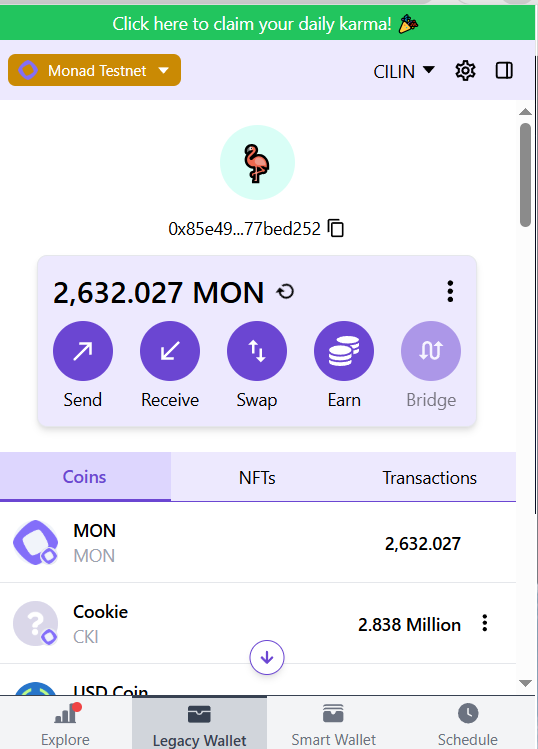 Drop you wallet.

Airdrop allocation reveal starts tomorrow

are you still grind testnet? 2632 MON will be given away 

check wallet when i like your comment 💜