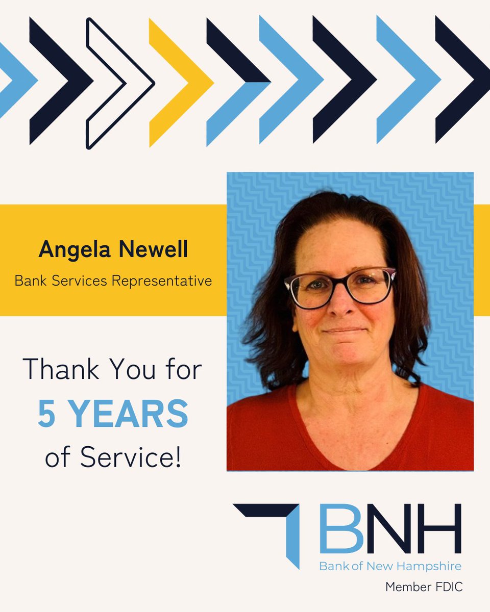 🎉 Congratulations, Angela Newell! 🎉
BNH proudly celebrates 5 years of your hard work, dedication, and outstanding service. Your commitment and positive spirit make a lasting impact every day. Thank you for being such an important part of the BNH family! 💙 #BNH #nhbanks