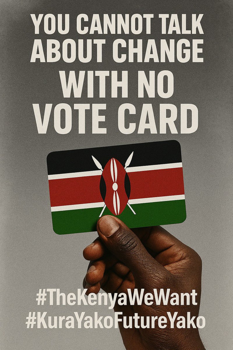 MercyMweni3's tweet photo. You can’t talk about change from the sidelines , register, vote, and be the change. #TheKenyaWeWant #Kurayakonifutureyako @IGADLeadership @IEBCKenya @kanyuathebrand @franko_Ymg @harrisonkush https://t.co/mNIyc1sQd2