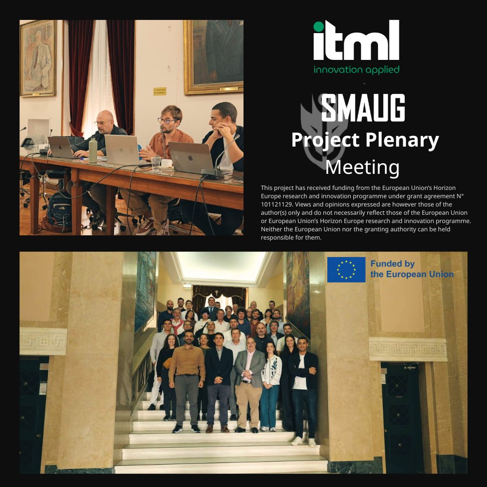 ITMLGR's tweet image. 🚢 ITML joined the @SMAUG_EU  Project Plenary in Piraeus 🇬🇷, hosted by @unipi_gr.
We contributed to pilots’ use cases &amp;amp; presented progress on:
 🔹 Control Portal – Maritime Security Info
 🔹 Security &amp;amp; Digitalisation (led by ITML)
#SMAUG #BorderManagement #HorizonEU