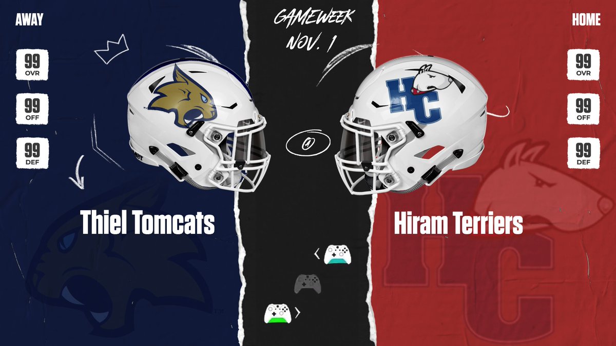 Thiel_FB's tweet image. It's game week, we travel to Hiram College to take on the Terriers, Saturday at 1pm