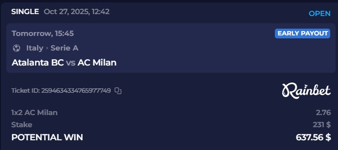 Atalanta will be no match for AC Milan’s former Chelsea boys Tomori, RLC, Pulisic and Nkunku 💪 #AD