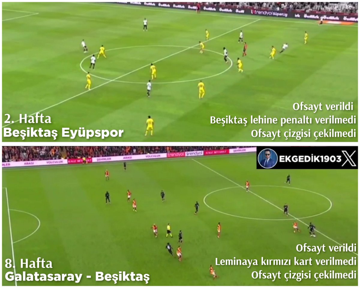ekgedik1903's tweet photo. Beşiktaşın sadece bu sezonki maçlarda 2 kez ofsayt çizgisi çekilmediği için penaltısı ve rakibin kırmızı kartı verilmedi. 
Bahis oynayan hakemlerin İsimler açıklanınca bakacağım ilk maçlar bunlar olacak. https://t.co/cYkQCMw6kk