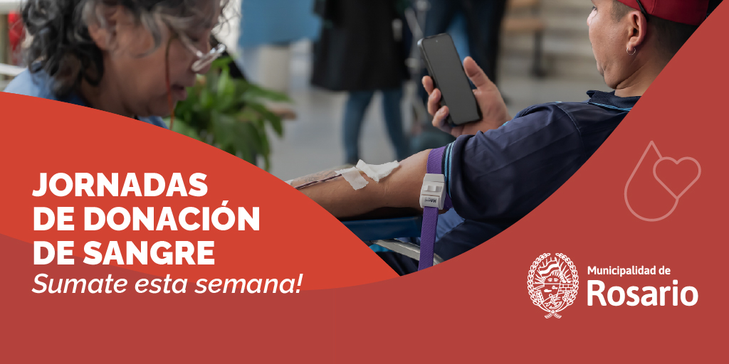 🩸 Esta semana vení a donar sangre!

📅 MAR 28/10 - CMD Norte - Warnes 1917 - 9 a 12 h
📅 JUE 30/10 - Policlínico San Martín - Chubut 7145 - 9 a 12 h
📅 SAB 1/11 - Festival Palau - Córdoba y 1° de mayo - de 12 a 16 h

Turnos: l.rosario.gob.ar/donar-sangre 🙌