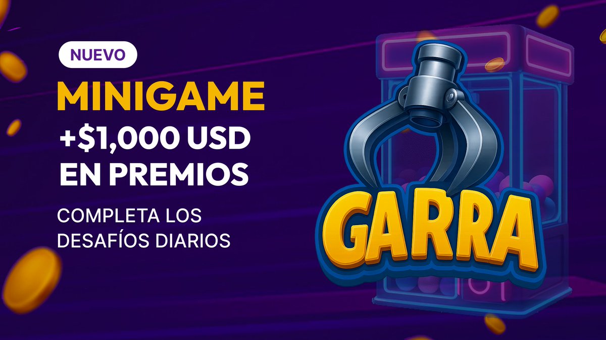 EL JUEGO DE LA GARRA

¡Jugá y participá por más de 1000 USDC en premios!
Completá los desafíos diarios, realizá las tareas y conseguí tu moneda para jugar.
¡Cada día hay nuevos desafíos y nuevas oportunidades de ganar!

👉 Jugá YA: olagg.io/es/mini-juegos…
