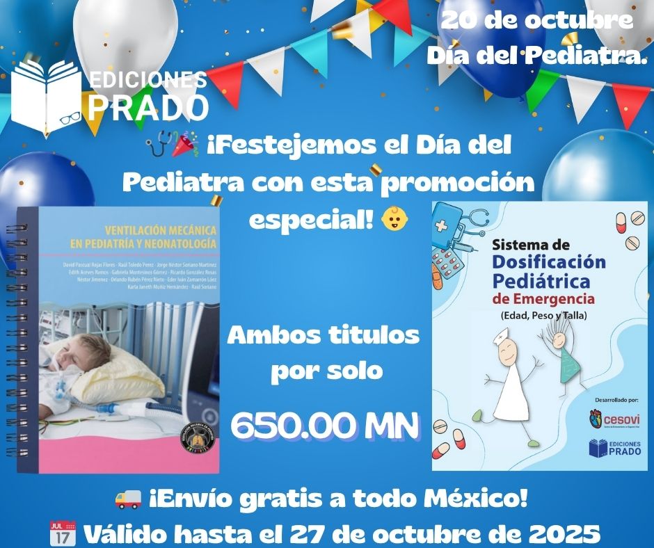 ediciones_prado's tweet image. Último día de promo!
-Sistema de Dosificación Pediátrica de Emergencia
-Ventilación Mecánica en Pediatría y Neonatología
*Ambos  $650 MXN, Envío gratis MX, hasta hoy 27 de octubre, 55 7452 4940 | 55 7874 8421
edicionesprado.com, Internacional: Buscalibre (Ediciones Prado)