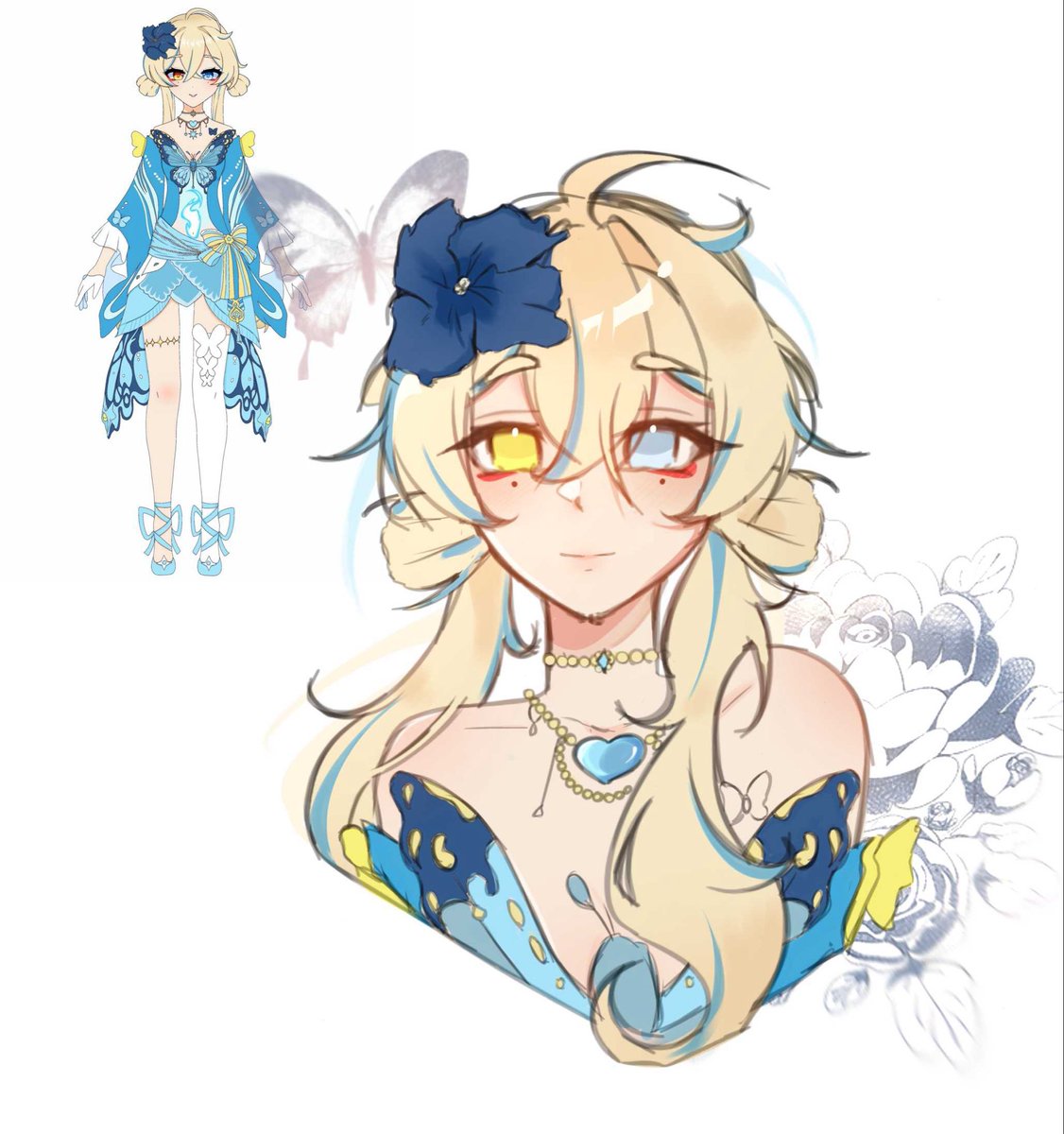 Izu__snow's tweet photo. Drawing a friend’s genshin oc 🦭 https://t.co/NP01sryPx1