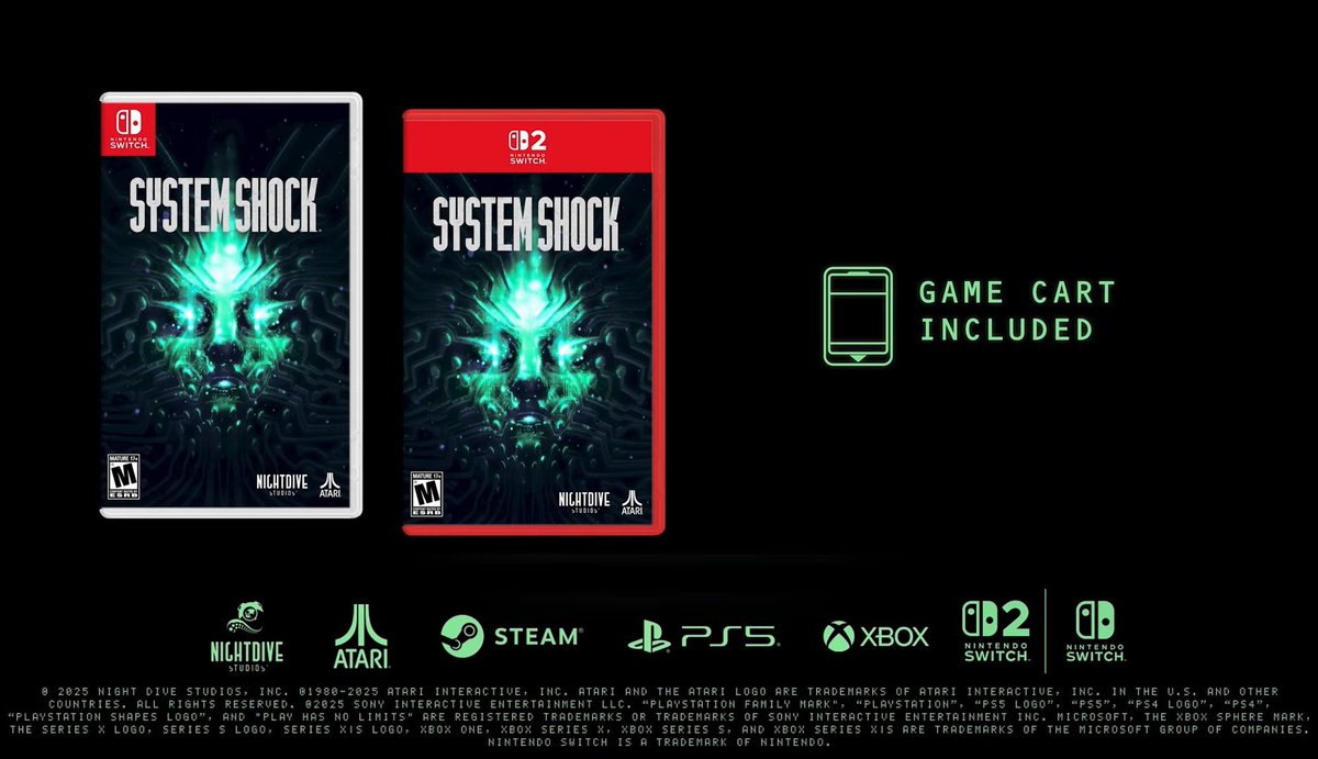 admagames's tweet image. System Shock remake llegará MUY PRONTO a Nintendo Switch y Nintendo Switch 2 en formato físico REAL sin Game Key Card gracias a @NightdiveStudio y @atari 🥳😍

#SystemShock #NintendoSwitch #NintendoSwitch2