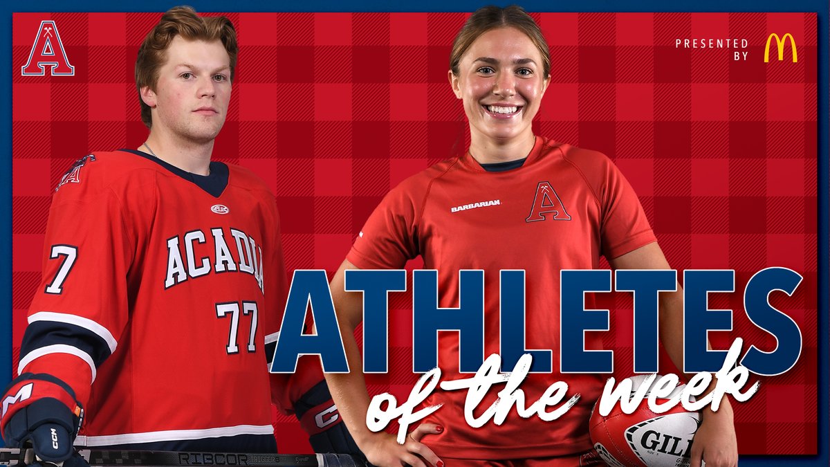 AcadiaAthletics's tweet photo. Conor Shortall (men’s hockey) and Sarah Gunn (women’s rugby) have been named Acadia athletes of the week for the period ending Oct. 26 following standout performances in AUS competition.

https://t.co/XEBZ8o4Wai https://t.co/HemR9StEW1