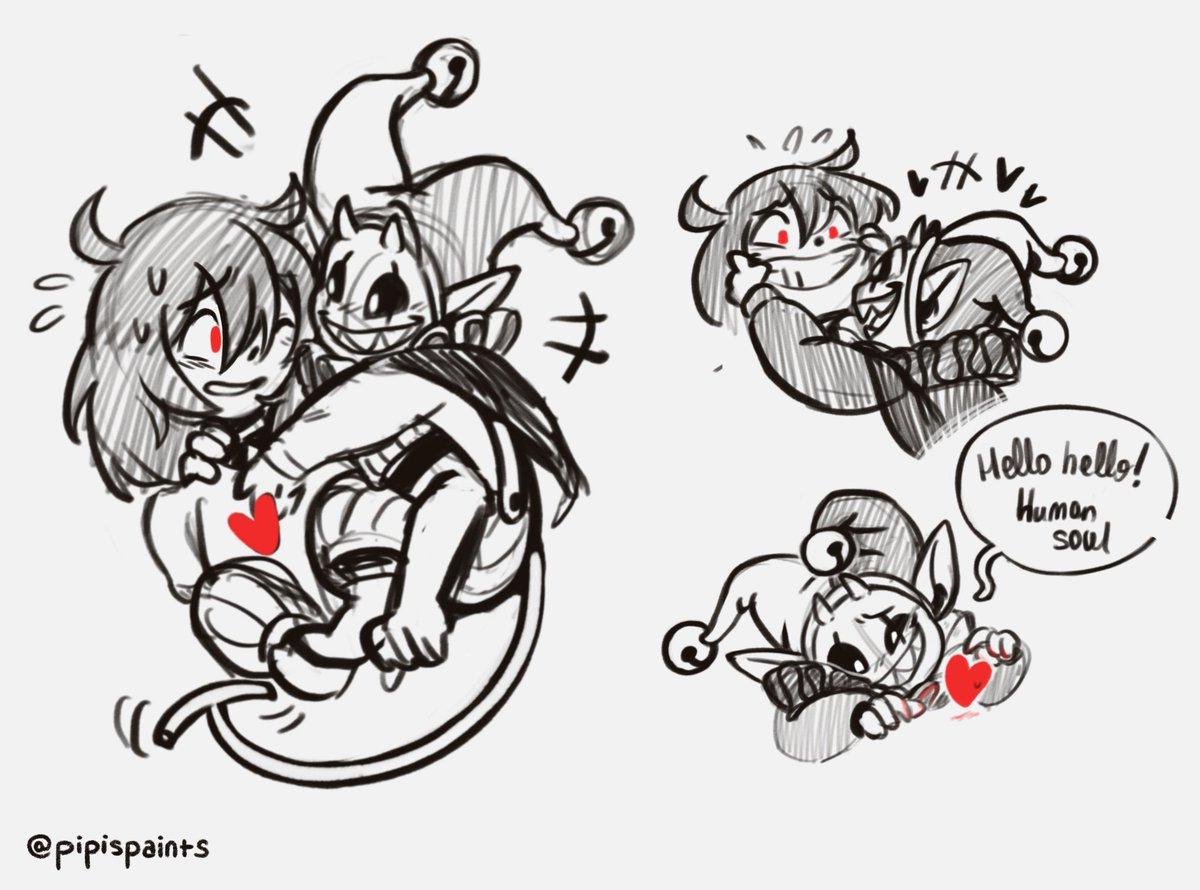 pipispaints's tweet image. Well, it took me 7 years to finally start drawing Jevil 😂 but better late than never! Lol
#DELTARUNE  #jevil #deltarunejevil #jevildeltarune #deltarunefanart 

Of course, I just couldn’t resist creating an interaction between Jevil and Soul ❤️🃏