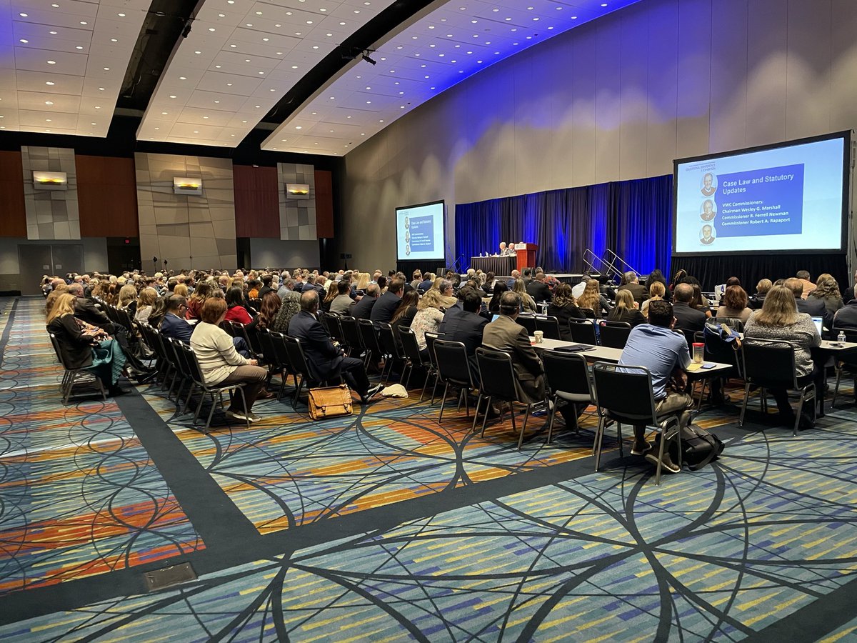 workcompking's tweet image. Literally standing room only at the Virginia WCC Educational Conference in Richmond. Over 500 attendees making an overflow crowd.