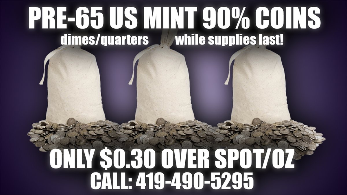 ElijahKJohnson's tweet photo. Crazy deal on 90% silver pre-1965 US coins while supplies last! https://t.co/2ioDgN2O37