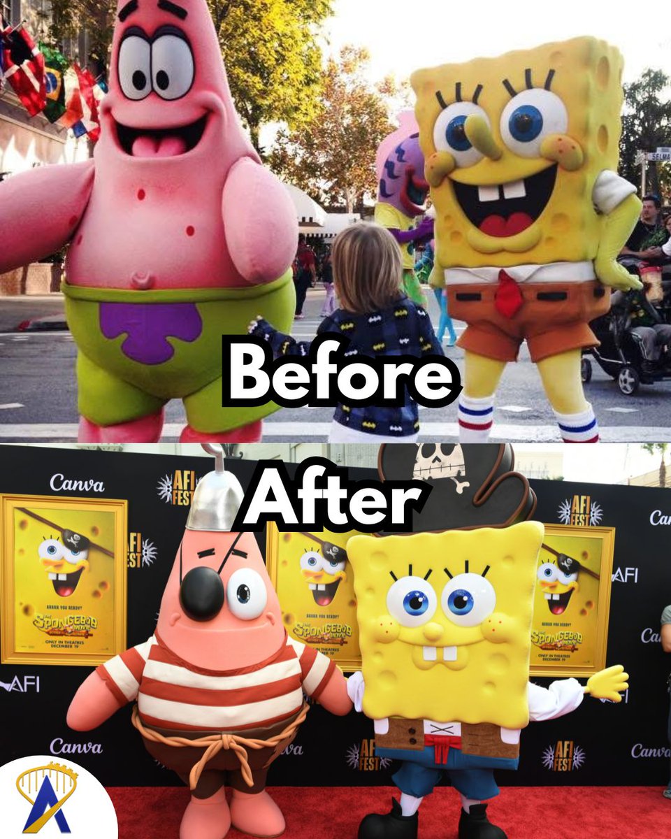 SpongeBob and Patrick debuted new looks at the premiere of “The SpongeBob Movie: Search for SquarePants” (in theaters Dec. 19).

Could these new designs be coming to the Universal parks? 

“Before” photo: <a href="/magiccitymayhem/">magic city mayhem</a>
“After” photo: Unique Nicole / Getty Images for Paramount