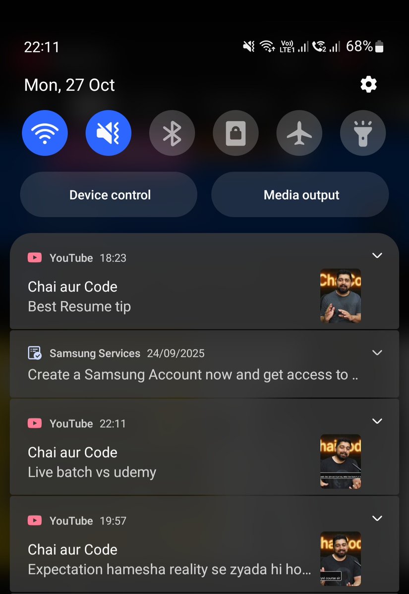 AdityaSharma056's tweet image. My notification panel is lit 🔥
