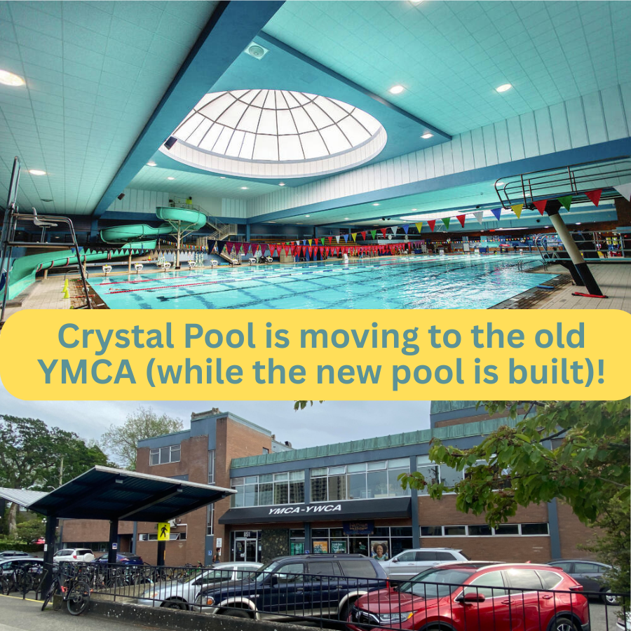 HUGE NEWS! Crystal Pool is moving to the old YMCA – this means we will have a pool open while the new Crystal Pool is constructed. This will speed up construction of the new pool, allow residents to swim and activate downtown. So thankful council and staff got this done! #yyj