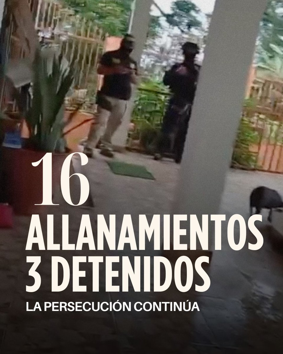 DENUNCIA URGENTE
La persecución contra SUNTRACS se agudiza.
Hasta ahora se han realizado 16 allanamientos y hay 3 personas detenidas, entre dirigentes y familiares de miembros de nuestra Junta Directiva.
Estos hechos buscan atemorizar y desarticular la lucha obrera organizada,