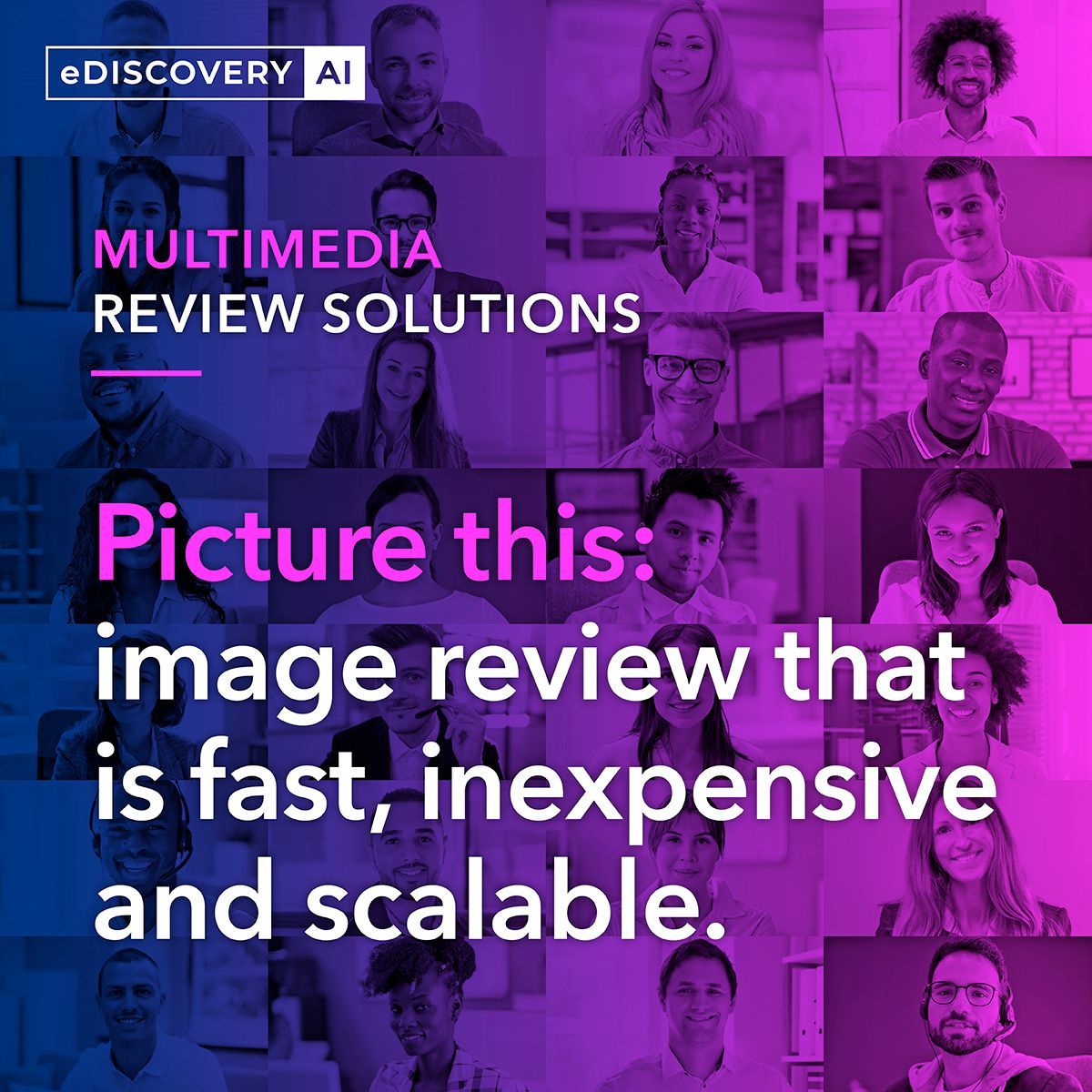 ediscoveryai's tweet image. With eDiscovery AI’s #MultimediaReview solutions – #ImageCompare, #ImageFilter, and #FacialRecognition – image files can be treated just like every other document. Review thousands of images in minutes. buff.ly/5VRAxEv.