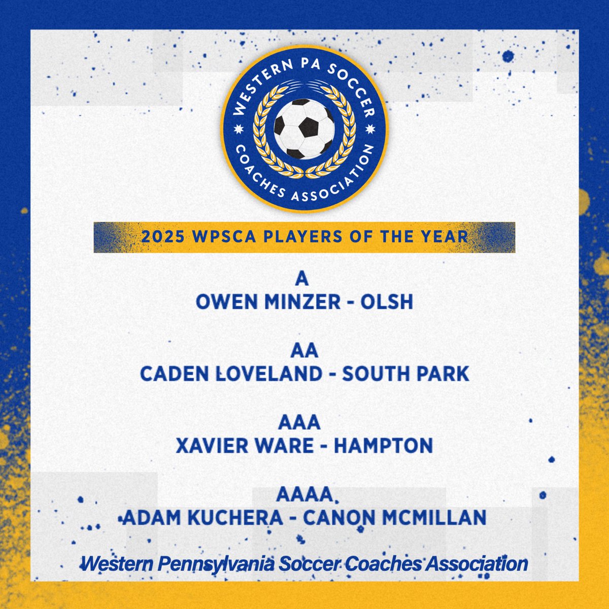 2025 WPSCA Players of the Year 👏