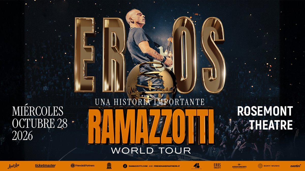 Eros Ramazzotti returns to the stage at the Rosemont Theatre on Wednesday, Oct 28! 🎤❤️ A night of passion, romance, and iconic Italian hits! 🇮🇹🎶 #ErosRamazzotti #RosemontTheatre #LiveInConcert