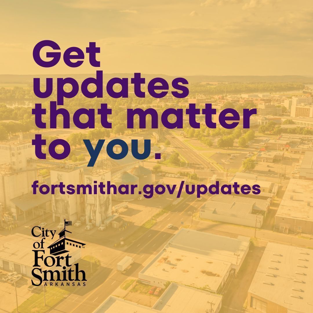 📢 Get City Updates That Matter to You! 🏙️

✅ Visit fortsmithar.gov/updates
✅ Sign up for text or email notifications
✅ Choose the topics that matter most to you

Stay informed, stay connected, and never miss an update! 💌✨

#FortSmith #CityUpdates #StayInformed #GovDelivery