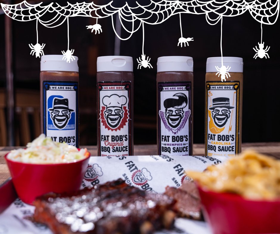 Halloween chaos? We’ve got dinner handled. 👻Order #fatbobs to go and keep the night easy. No dishes, no stress, just full bellies before the candy rush.

🍗 Family meals for 4 or 6
🍖 Bulk BBQ + sides by the pan
📍Allentown or East Aurora | fatbobs.com