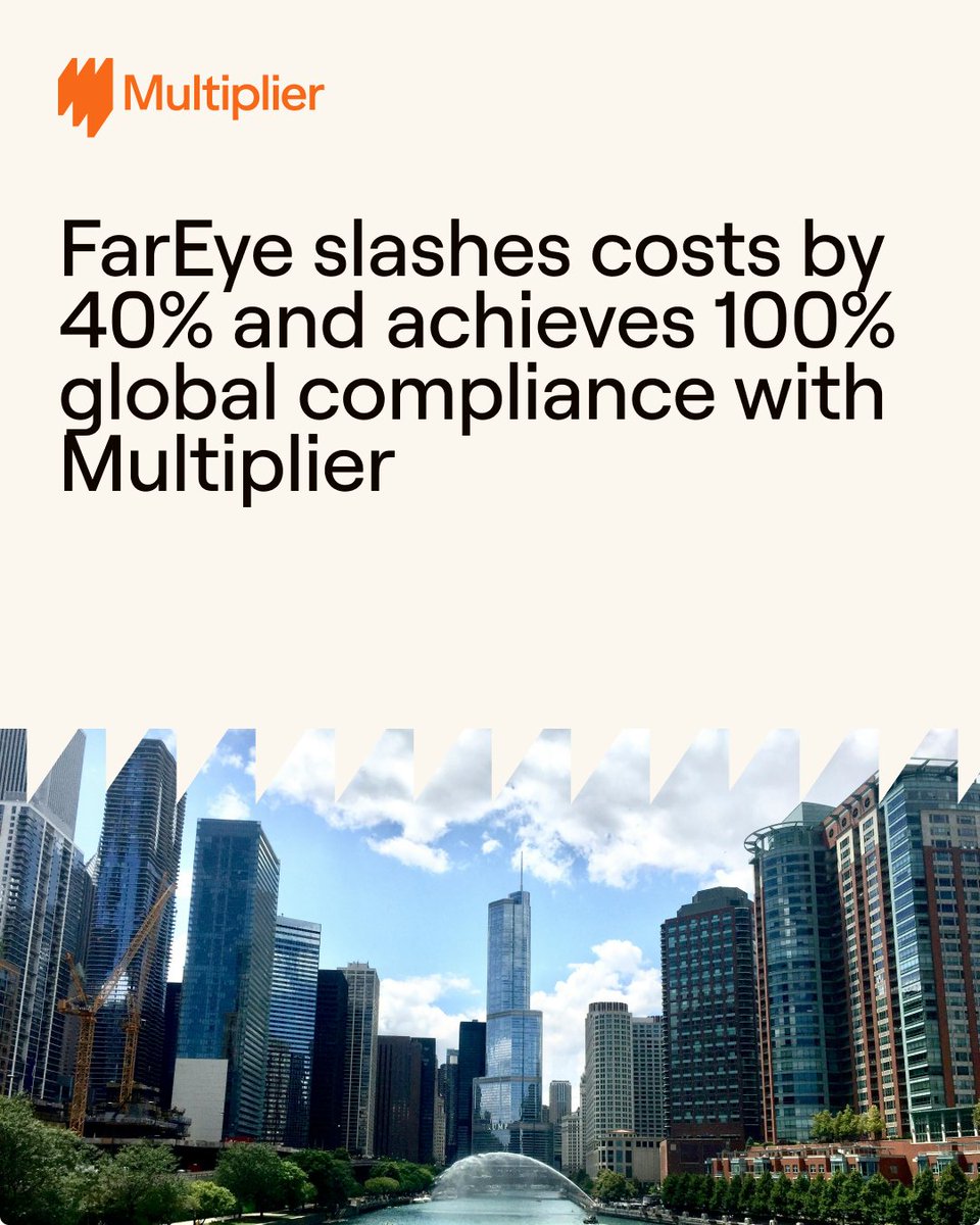 UseMultiplier's tweet image. 5 countries, 40% cost savings,  and 100% local compliance... 

See how Chicago-based, delivery management platform, FarEye mastered global payroll and compliance with Multiplier&apos;s EOR and Global Payroll solution.

Full story here 👉🏼 usemultiplier.com/case-studies/f…

#eor #globalpayroll