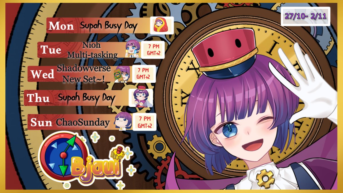 Bit of a different timezone, but our nonsense continues on as usual 👏

See you soon ~  
⏰ twitch.tv/Bjaui_ ⏰