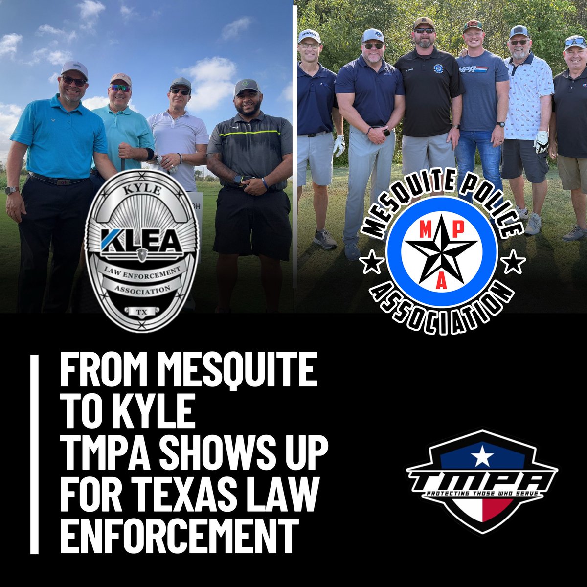 ⛳ TMPA Proudly Supporting Our Law Enforcement Partners Across Texas ⛳

TMPA was honored to participate in two incredible events today, celebrating brotherhood, service, and support for those who wear the badge.

🏌️‍♂️ <a href="/MesquitePA/">Mesquite Police Association</a> Golf Tournament
Representing TMPA were Past