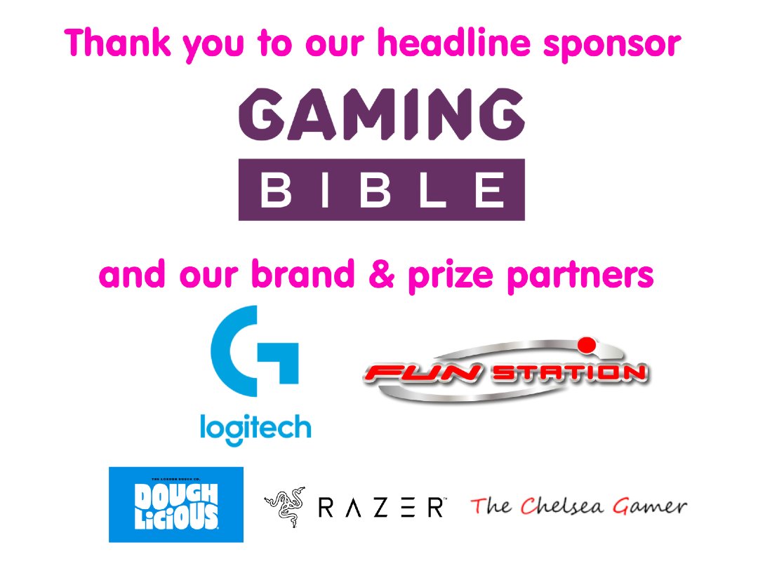 <a href="/daz_black/">Daz Black</a> Thank you to Daz, and GAMINGbible, who are joining us as Headline Sponsor for this event to make it all possible💛 

Thanks also to <a href="/Logitech/">Logitech</a> and Funstation, our brand partners for this event, and to our prize partners Doughlicious, Razer and The Chelsea Gamer