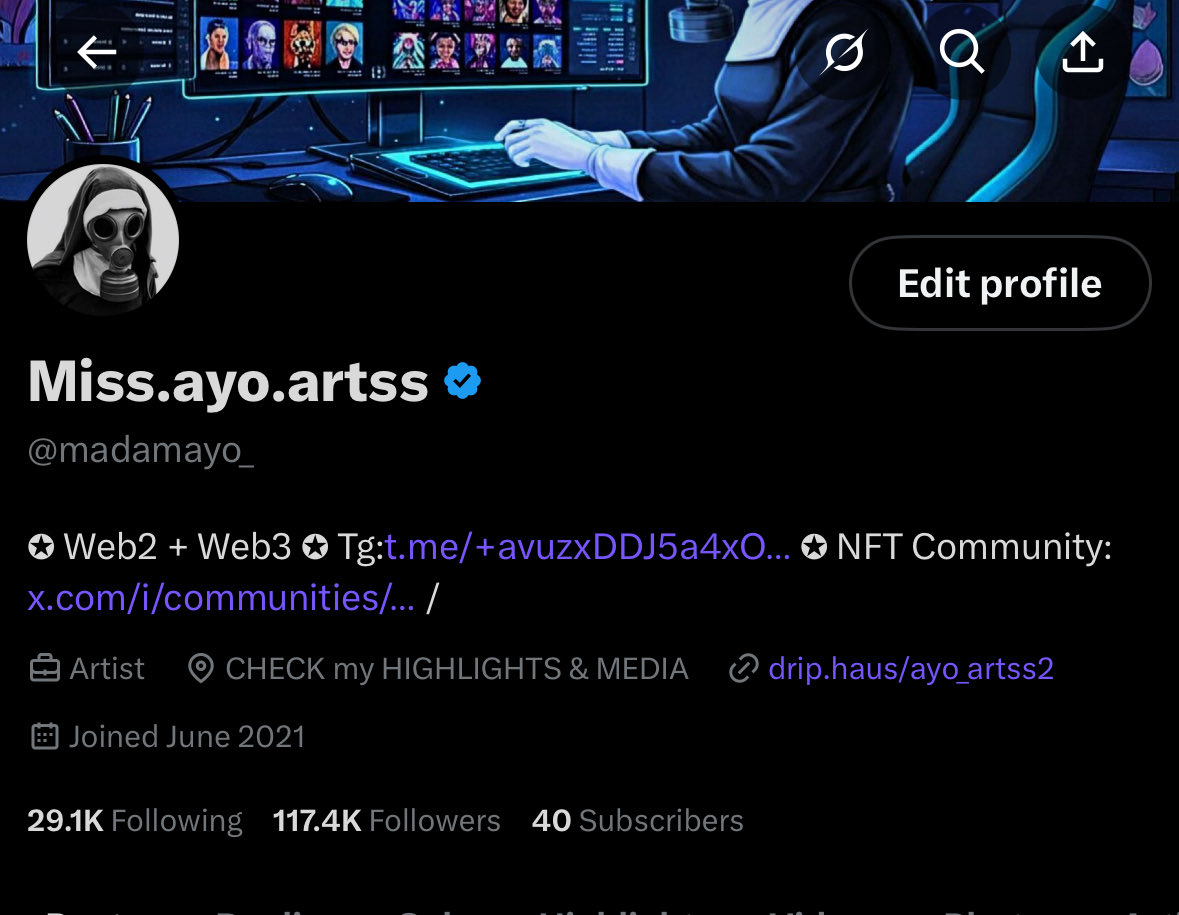 Miss.ayo.artss (@madamayo_) on Twitter photo From 1 subscriber to 40 subscribers 
Shoutout for yβall by 9PM today π From 1 subscriber to 40 subscribers 
Shoutout for yβall by 9PM today π