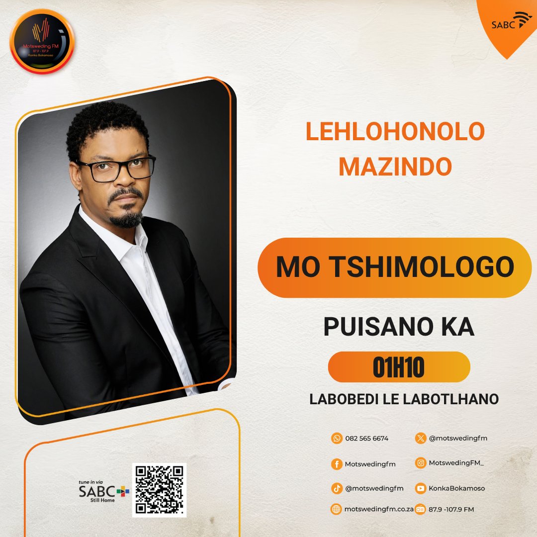 motswedingfm's tweet photo. #Tshimologo le Onalenna Kotane

☎️: 073 811 6659

🖥️: https://t.co/bpXxNNGEmG

SABC +: https://t.co/m3YZ9Vske3

#MotswedingFM https://t.co/sUvepWYuHU