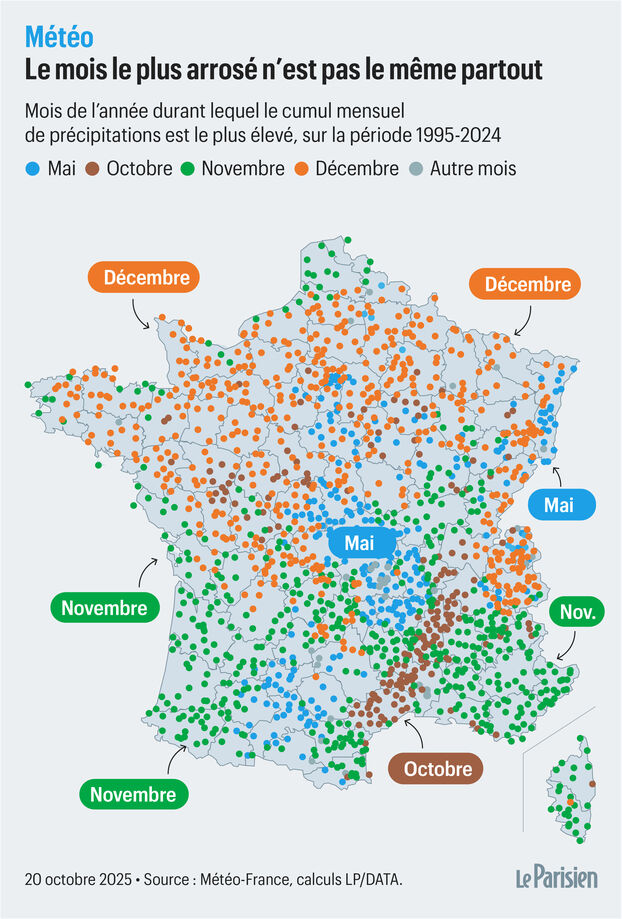Nicolas Berrod (@nicolasberrod) on Twitter photo 🌧️ Il pleut beaucoup ces temps-ci, mais savez-vous que le mois le plus pluvieux n'est pas le même partout ?!
La France est, grosso modo, divisée en quatre blocs : mai, octobre, novembre et décembre.
Un fil à dérouler ⤵️ <a href="/le_Parisien/">Le Parisien</a>
1/8
leparisien.fr/meteo/de-la-pl… 🌧️ Il pleut beaucoup ces temps-ci, mais savez-vous que le mois le plus pluvieux n'est pas le même partout ?!
La France est, grosso modo, divisée en quatre blocs : mai, octobre, novembre et décembre.
Un fil à dérouler ⤵️ <a href="/le_Parisien/">Le Parisien</a>
1/8
leparisien.fr/meteo/de-la-pl…