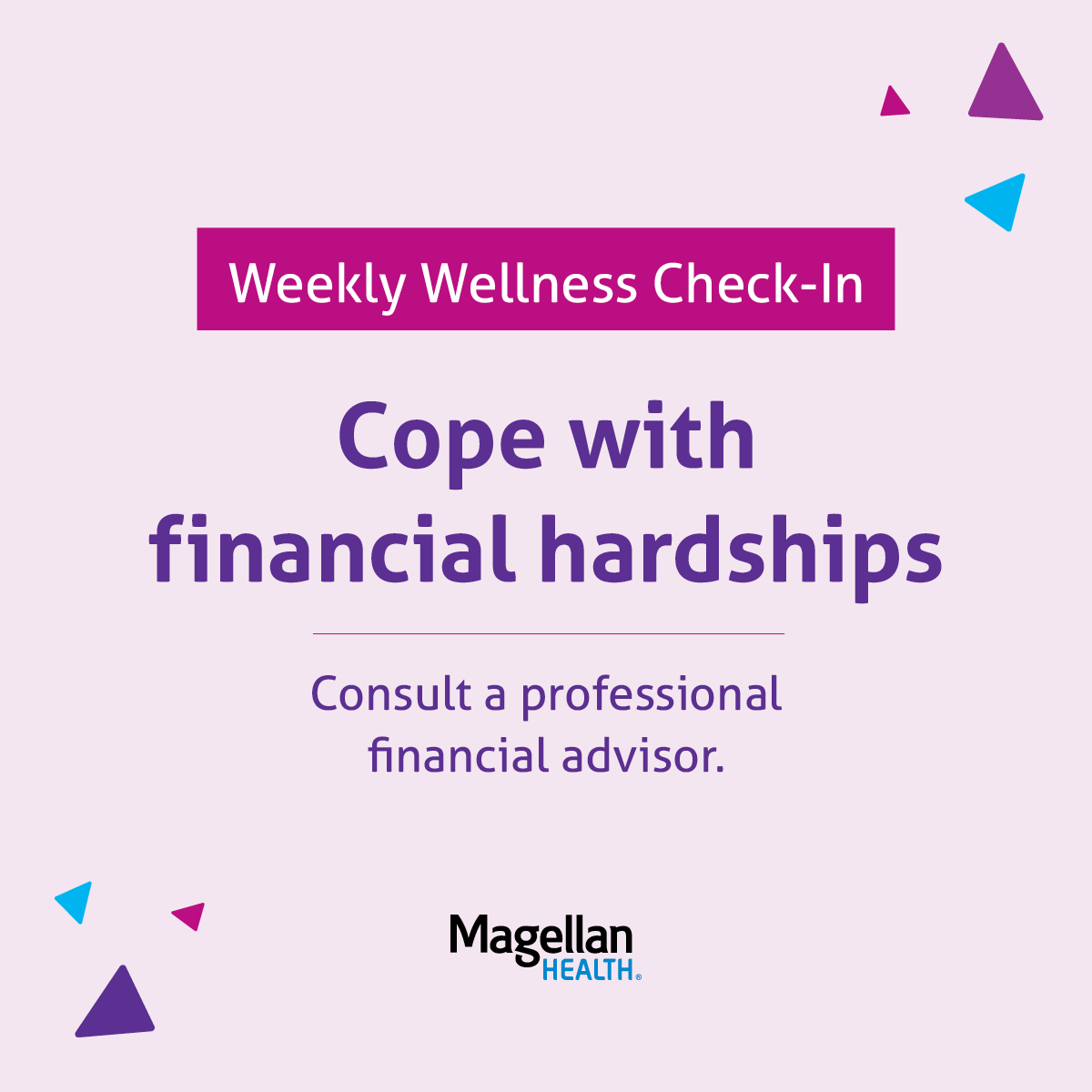 MagellanHealth's tweet image. Prioritize paying off high-interest debts as quickly as possible. You can contact a professional financial advisor for assistance in creating a debt pay-off plan that works for you! #WeeklyWellnessCheckIn