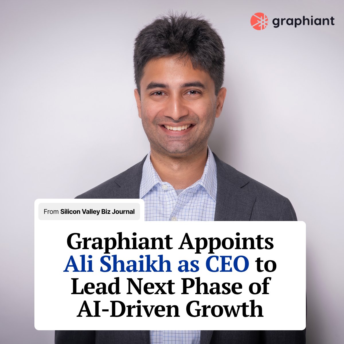 GraphiantHQ's tweet image. A new chapter begins at Graphiant.

Ali Shaikh ( @theuncagedali ) is appointed CEO, succeeding Founder Khalid Raza ( @_KhalidRaza now President &amp;amp; CSO), joined by Arsalan Khan (CSO) and Vinay Prabhu (CPO).

#Graphiant #AI #Networking #Leadership