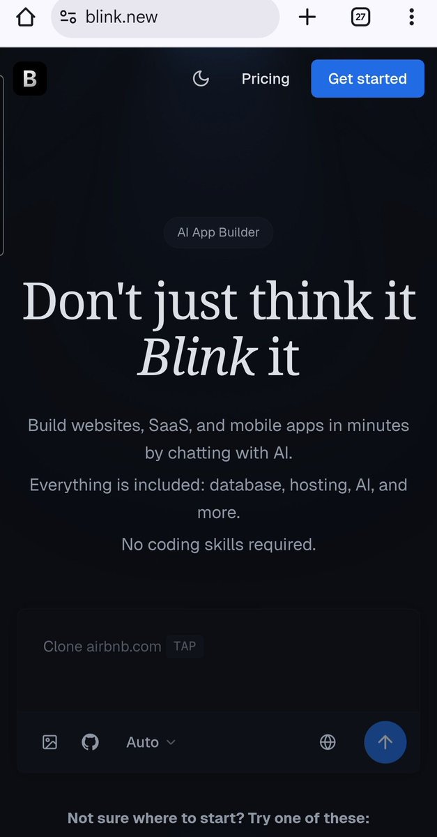 kentlundgren's tweet image. #nyaAI #Blink blink.new/sign-up
  Nu måste jag testa även denna AI produkt. Är den bättre än #Cursor?