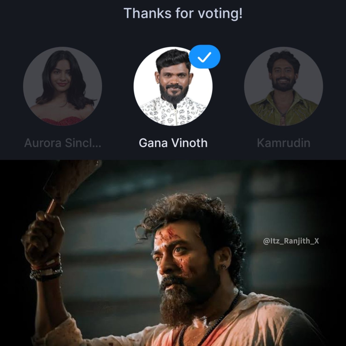 Itz_Ranjith_X's tweet image. Done by myside #GanaVinoth ♥️

Arambikalama ennaiki day one🥵💥

#VoteForGanaVinoth #GanaVinoth 
#BiggBossTamil #BiggBossTamil9